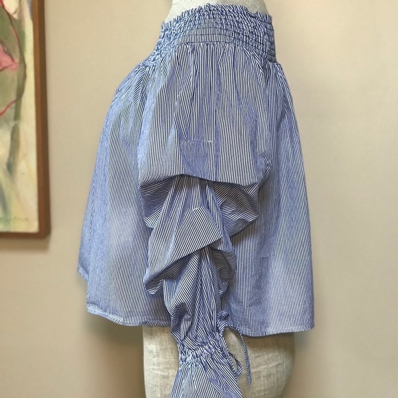 Rebecca Minkoff Off the Shoulder Ruffle Top Blue S - Picture 3 of 8